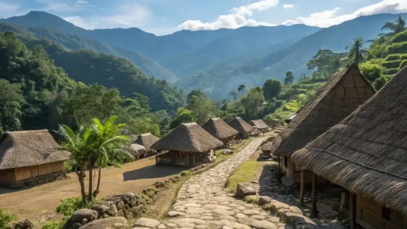 The traditional Ngada village of Bena near Bajawa, Flores