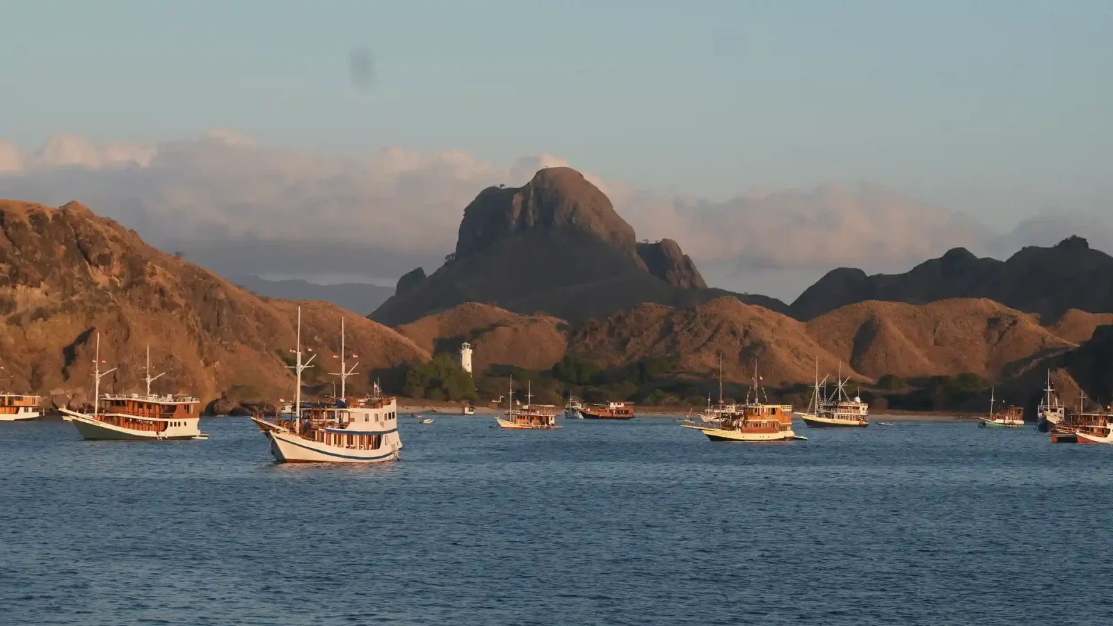 The islands and channels of Komodo National Park from the air