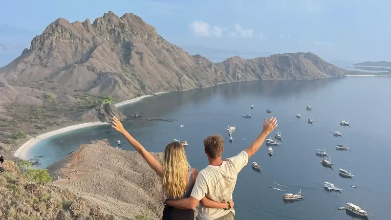 The three-bay viewpoint on Padar Island, Komodo National Park