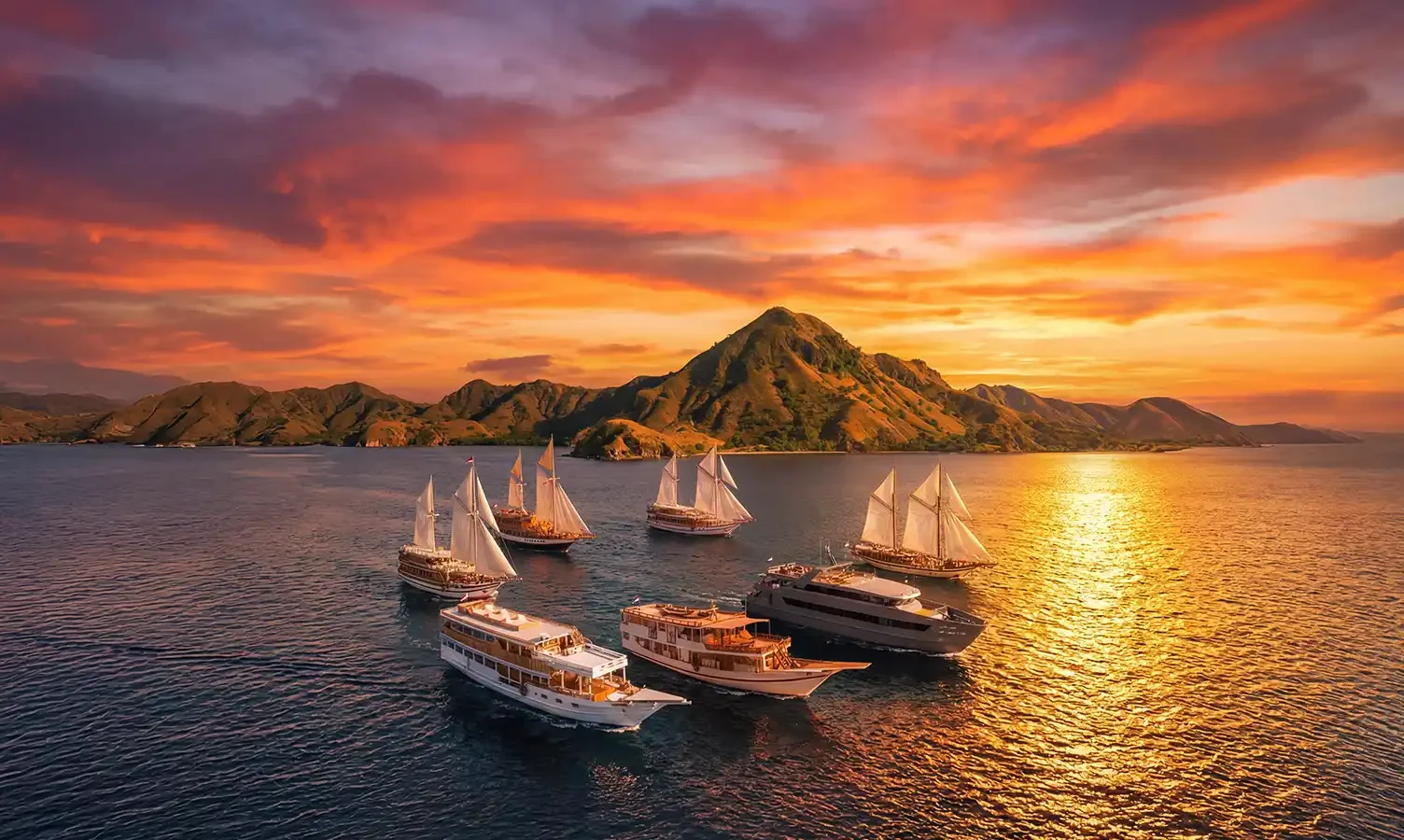 The three-bay viewpoint on Padar Island, Komodo National Park